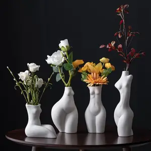 Vas Putih Kerajinan Tubuh Keramik Dekorasi Rumah Vas Dekorasi Rumah
