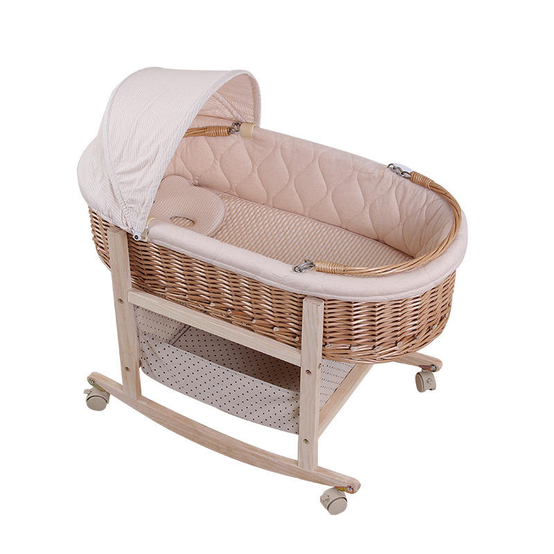 Trending Wicker Cradles Natural Portable Baby Beds