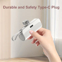 Chargeur de téléphone portable compact TKT 5000mAh, petite batterie externe avec câble Type-C, sortie 20W pour Android, chargeur portable