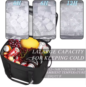 Custom Large Polyester Cooler Bag Collapsible 12-24 Can Insulated Backpack Lunch Cooler Tote Multi-Pockets Adult Thermal Bag - Product Image 3