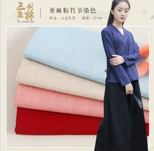 soft slub fabric linen viscose woven blended fabric for cloth