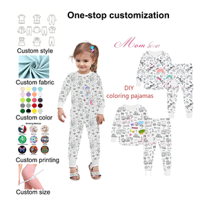 <span class=keywords><strong>Pigiama</strong></span> in <span class=keywords><strong>Cotone</strong></span> Personalizzabile per Bambini, Set Due Pezzi da Colorare per Ragazzi e Ragazze, Abbigliamento da Notte per Disegnare - Product Image 1