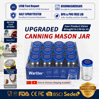 Stoples Kaca Dengan Tutup  Stoples Mason Mulut Biasa dengan Tutup Putar Mudah Dibuka Stoples Food Grade untuk Saus Cabai Madu Selai OEM ODM 16oz