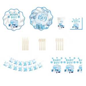 ชุดอุปกรณ์ตกแต่งงานเลี้ยงเปิดเผยเพศลูกน้อย DAMAI สำหรับทีมเด็กชาย จานกระดาษ ผ้าเช็ดปาก ของใช้บนโต๊ะอาหารแบบใช้แล้วทิ้งสำหรับงานเลี้ยงฉลองทารก สำหรับแขก 8 ท่าน - Product Image 6