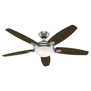 C082 52-inch ceiling <b>fan</b> with light kit, <b>remote</b> <b>control</b>, 5-blade MDF <b>fan</b> light - Product Image 1