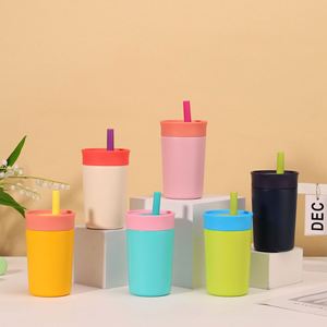 Termo Personalizado Ecológico Moderno de Acero Inoxidable para Niños Pequeños, Botella de Agua Aislada Libre de BPA de 12 oz, Vaso Infantil con Tapa y Pajita - Product Image 1
