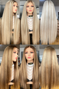 Peluca de cabello humano de diseño de lujo 2025, cabello brasileño de alta calidad, línea de cabello preplegada, Color Rubio de un solo nudo - Product Image 5