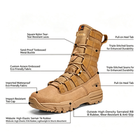 Bottes de randonnée d'hiver pour hommes, résistantes au sable, camouflage désertique, bottes de sécurité avec embout en acier, bottes de randonnée légères en cuir
