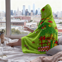 Nouvelle Couverture Polaire à Capuche Hiver 2026, Motif Arbre de Noël, Impression Numérique, Châle Portable, Plaid pour Canapé et Chambre, Idéal Cadeau de Noël, Taille Standard