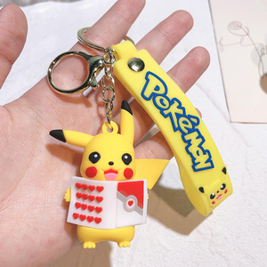 QY Cute 3D Cartoon Character Keychain Heart Pendant Wrist Strap <b>Bag</b> Charm Schoolbag <b>Key</b> <b>Ring</b> Collectible Gift - Product Image 1