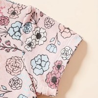 Ensemble de mode mignon en fibre de bambou pour bébés filles, hauts souples et extensibles, pantalon avec motif de fleurs, tenue confortable pour petite princesse