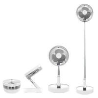 Ventilateur électrique silencieux P9 USB rechargeable, pliable et télescopique, à commande numérique, avec hauteur réglable pour la maison, le bureau, l'extérieur et les camping-cars