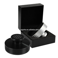 Stabilisateur de disque en métal équilibré pour tourne-disque vinyle LP noir avec pince en fibre de carbone