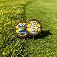 Cadeau promotionnel personnalisé, nouveau marqueur de balle de golf de forme unique jaune, médaillon