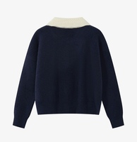 Pull en tricot personnalisé pour femmes Pull à manches longues et col rabattu pour femmes Pull en tricot pour femmes Style Preppy avec nœud papillon et épaules tombantes Pull en tricot pour femmes