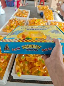 Maltose Fruit Jelly Candy Banana Shape Real Fruit Pieces Gummy Snacks for Kids Party Individual Packaging - Product Image 4