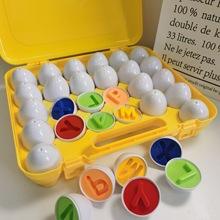Alphabet de Pâques Jeu de <span class=keywords><strong>Bingo</strong></span> Montessori pour Enfants, Matching Motricité Fine, Lettres Assorties, Oeufs en Plastique, 26 Pièces - Product Image 5