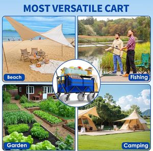 <span class=keywords><strong>Chariot</strong></span> <span class=keywords><strong>de</strong></span> <span class=keywords><strong>plage</strong></span> avec grandes roues pour le sable - Charge maximale <span class=keywords><strong>de</strong></span> 450 lb, chariots robustes pliables avec pneus tout-terrain gonflables <span class=keywords><strong>de</strong></span> 9 pouces - Product Image 3