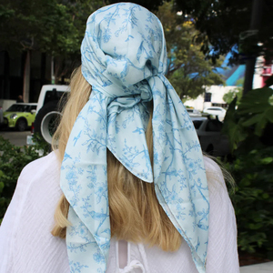 Cheveux couvrant cravate dos tête écharpe enveloppes Floral tête écharpe imprimé barre carré tête écharpe avec bande élastique - Product Image 6