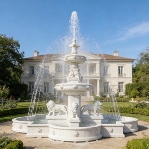 <span class=keywords><strong>Fontaine</strong></span> d'<span class=keywords><strong>eau</strong></span> en marbre de luxe sculptée à la main, grande taille, pour l'extérieur, avec statues de lions, pour la décoration de châteaux européens - Product Image 4