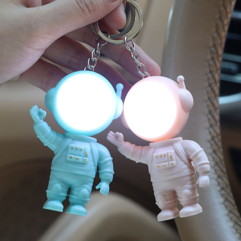 New design Light up galaxy Keychain Simulation Charm Astronaut