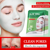 Masque en tissu bio OEM SADOER à l'argile de la Mer Morte pour nettoyage en profondeur, soin à l'aloe vera, contrôle du sébum et élimination des points noirs