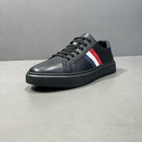 Nouvelles chaussures blanches décontractées pour hommes en cuir quatre saisons avec impression personnalisée