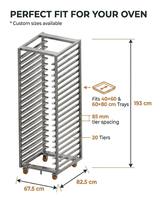 Chariot de boulangerie en acier inoxydable sur mesure, type Z, pour présentation de pain, chariots de four rotatifs robustes pour usine de boulangerie