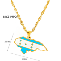 Collier avec pendentif goutte d'huile en acier titane, motif territoire du Honduras, bijoux créatifs et tendance pour hommes et femmes