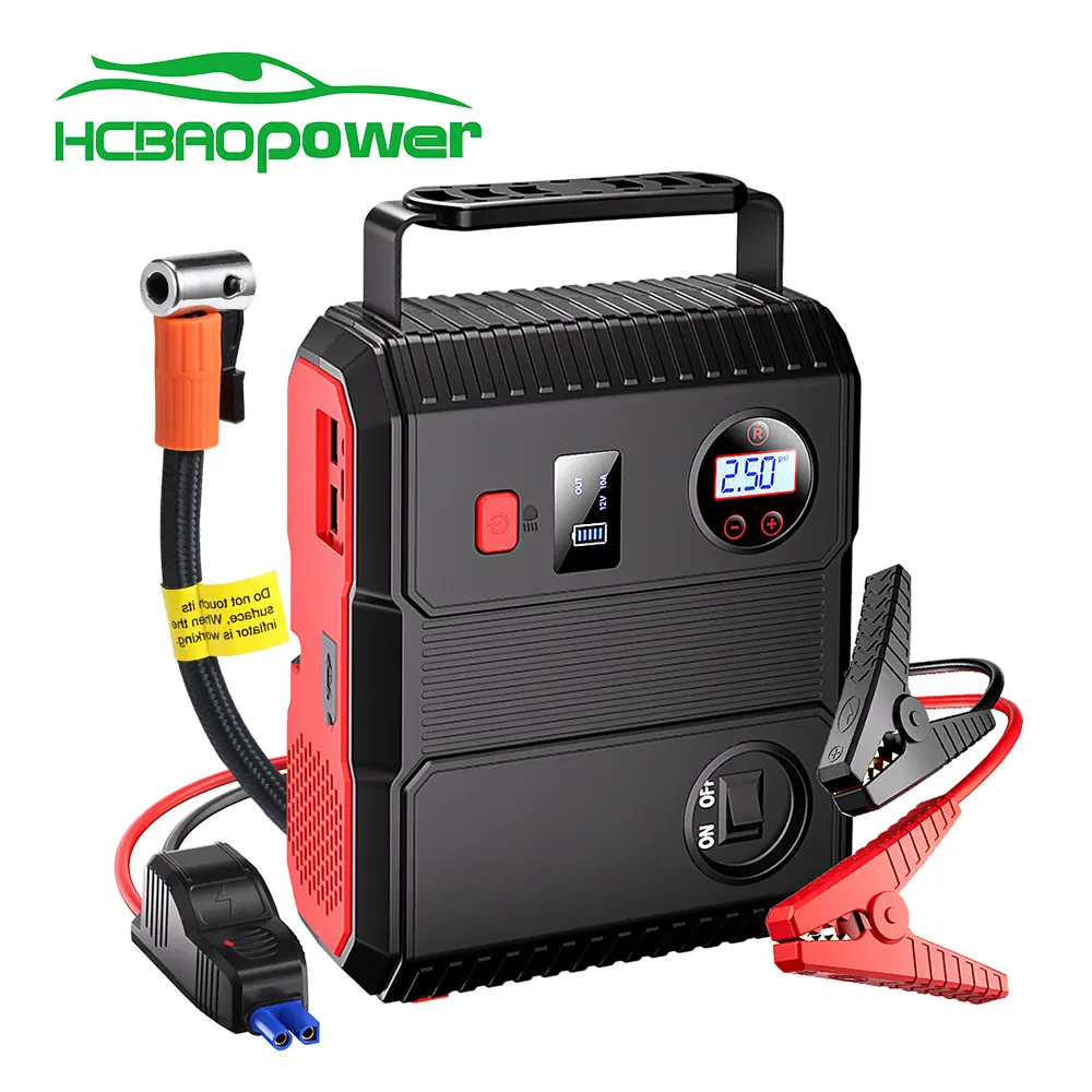 Portable Car Battery Charger Jump Starter High Power Car Jump Starter 12V Portable Car Battery Jump Starter With Air Compressor