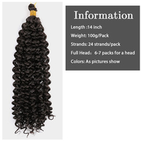 Extensions de cheveux synthétiques ondulés de 14 pouces pour tresses au crochet, doux, volumineux, sans nœuds, bouclés, en gros