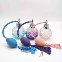 Flacon de parfum vide en alliage de zinc style vintage 100 ml, vaporisateur coloré en verre, atomiseur à bulbe