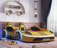 2025 Neues Holz-Autobett für Kinder Kreatives Cartoon-Design mit Schutzgeländern und Stauraum Modernes Minimalistisches Jungen-Kleinkinderbett in Vollgröße Komfortabel