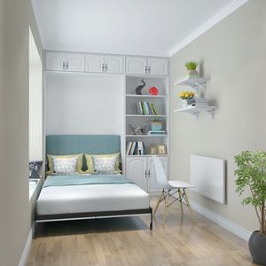 Letto a Scomparsa Murphy Bianco Salvaspazio con Inclinazione Orizzontale e Verticale, Librerie e Armadi Integrati - Product Image 4