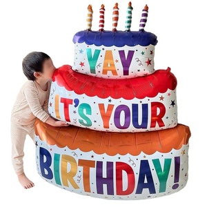 Nouveau <span class=keywords><strong>ballon</strong></span> en aluminium de conception de gâteau à trois couches pour les fêtes d'anniversaire accessoires photo créatifs qui créent une atmosphère murale scénique - Product Image 5