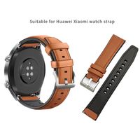 Correa de Reloj de Cuero PU y Silicona de Alta Calidad, Económica, con MOQ Bajo, para Relojes Deportivos, Correa de Cuero de 20 y 22 mm