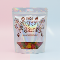 Bonbons aux fruits rouges sans additifs artificiels, sachet refermable VMPET anti-humidité, 6 oz, sans BPA, pochette autoportante