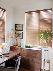 سعر المصنع حجم مخصص 2 بوصة الصلبة الآلية الكلاسيكية الستائر الخشبية فو الكهربائية للنوافذ - Product Image 5