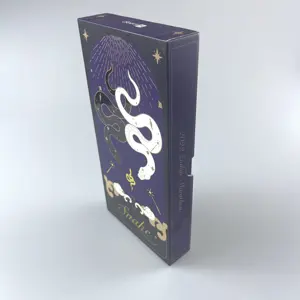 Black And White Double Snake Pattern Retro Purple Flip Box For Divination And Astrology