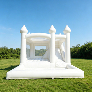 Lilytoys Château Gonflable Commercial Blanc <span class=keywords><strong>avec</strong></span> <span class=keywords><strong>Piscine</strong></span> et Toboggan pour Enfants - Product Image 1