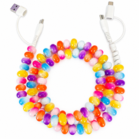 Câble de charge USB Type C 4 en 1 coloré avec perles en gelée, multi-charge, transfert de données