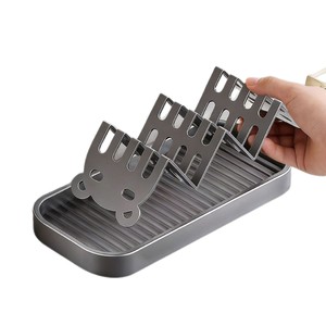 Kaiwang Stainless Steel W-Shaped Soap Dish Rectangular Self Drain Bathroom Soap Holder Organizer Deck Mount - Product Image 2