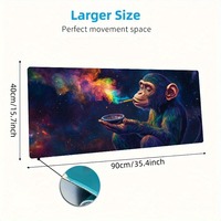Fumer des singes dans l'univers Cool Élégant PC Gaming Tapis de souris Gamer Tapis Teclado Tapis ergonomique pour ordinateur portable Tapis de bureau 900X400