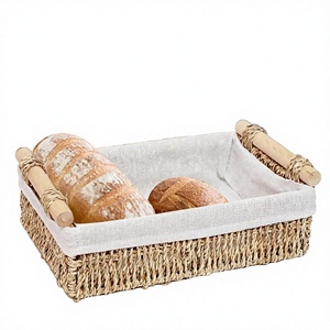 Competitive Price Eco-Friendly Multifunction Decorative Paper Straw <b>Storage</b> <b>Baskets</b> <b>Rectangle</b> - Product Image 2