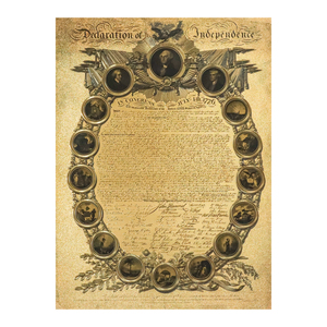 Póster al por mayor de la Declaración de Independencia de EE. UU., vintage 1776, documento histórico americano, arte de pared, tarjeta con lámina dorada - Product Image 6