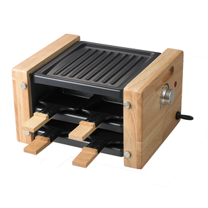<span class=keywords><strong>Raclette</strong></span> électrique portable à 2 couches avec plaque détachable en fer et prise américaine pour usage domestique - Product Image 1