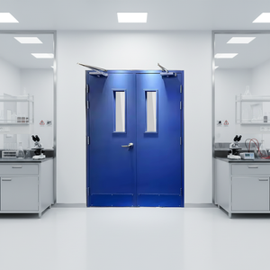 Double Fire <strong>Door</strong> with Vision Panels - Enhanced Safety and Clear View Fireproof <strong>Door</strong> for Hospital Commercial Use Emergency Exit - Product Image 3