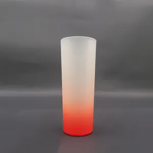 Vaso esmerilado de 3oz, vaso de cerveza con fondo de color, sublimación, vidrio esmerilado de color degradado