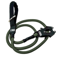 Laisse pour chien en corde d'escalade robuste et durable avec poignée rembourrée douce, logo personnalisé, mousqueton et anneau en O