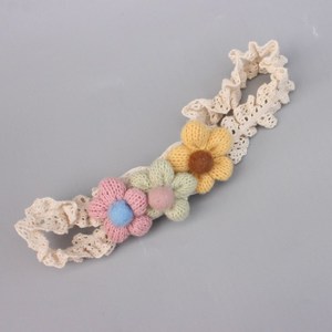 Knitted Wool Flower Baby <b>Lace</b> Headband Soft <b>Elastic</b> Newborn Girls Hair Accessory - Product Image 2